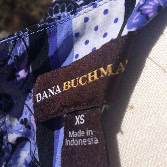 Dana Buchman Paisley Scoop Neck Sleeveless Tank Top Exposed Back Zipper Size XS - Picture 7 of 8